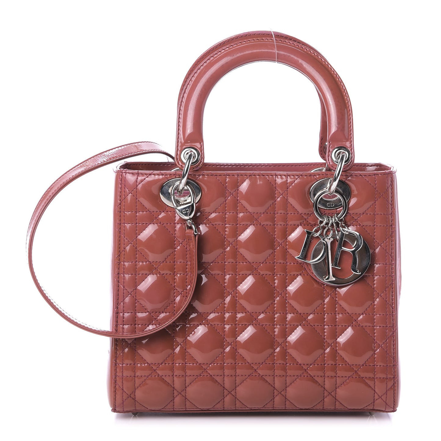 Patent Cannage Medium Lady Dior Pink