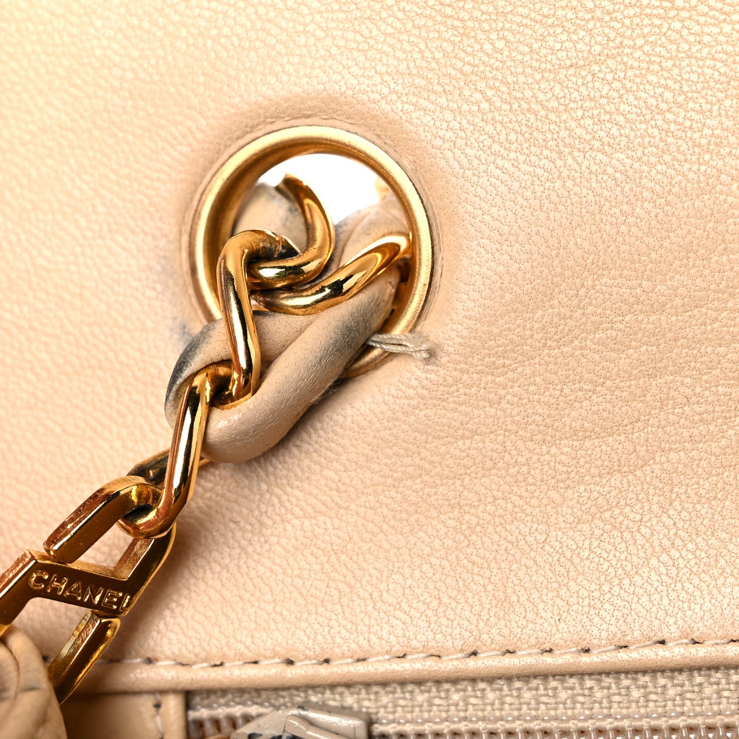 Chanel Lambskin Quilted Mini Square Flap Beige 13 of 26