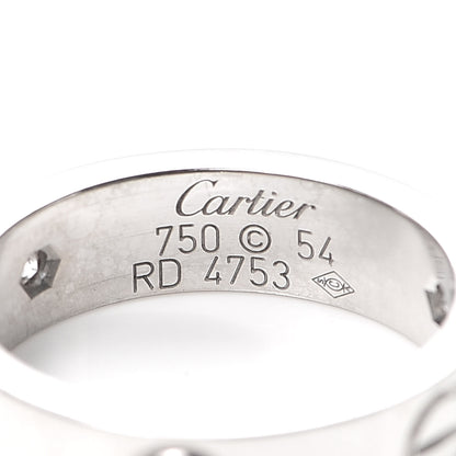 Cartier 18K White Gold 3 Diamond 5.5mm LOVE Ring 54 6.75 4 of 4