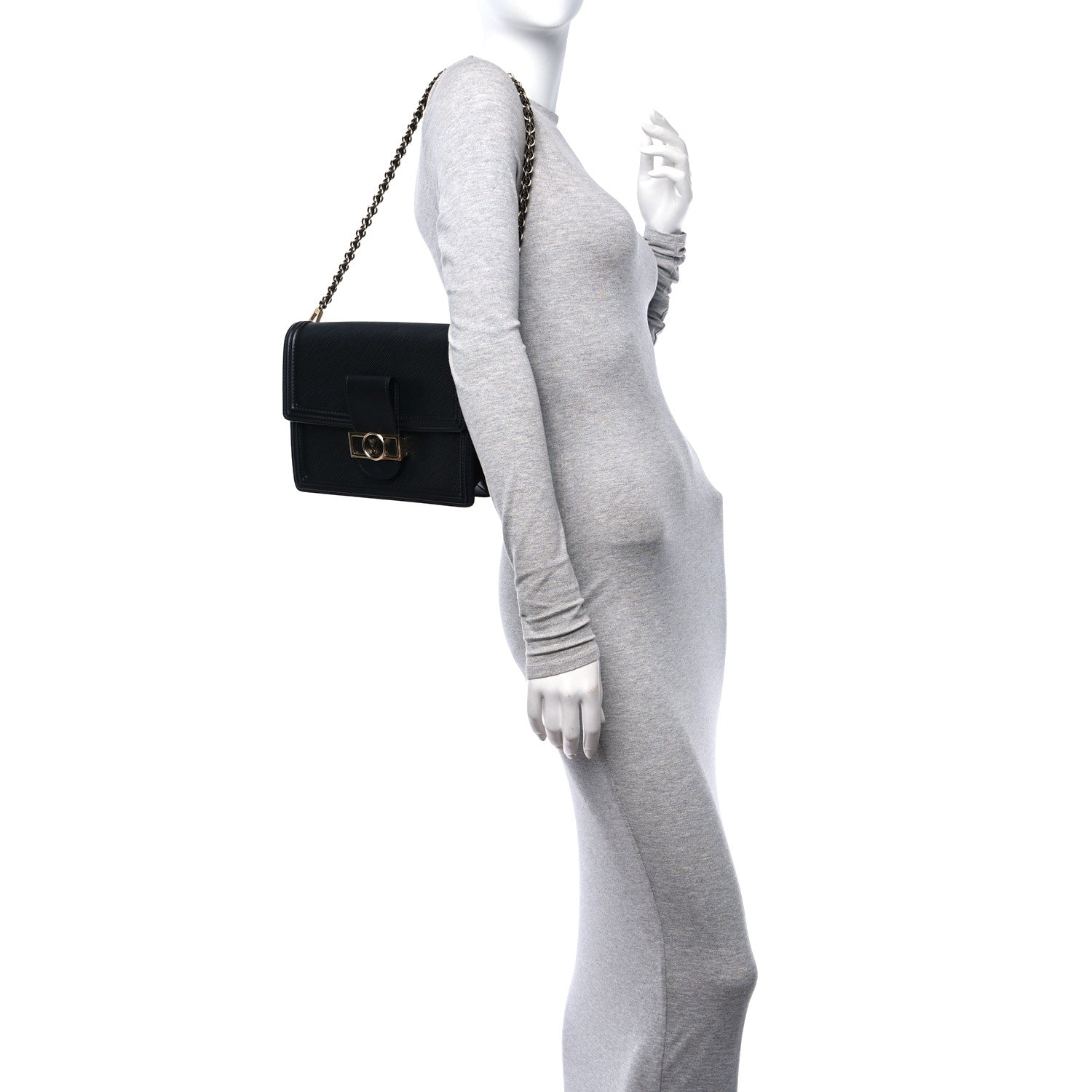 Louis Vuitton Epi Dauphine MM Black 2 of 10