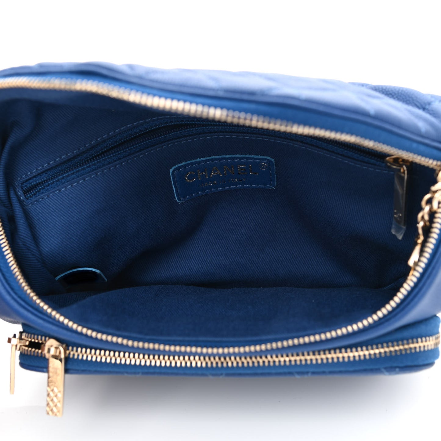 Caviar Quilted Business Affinity Waist Belt Bag Dark Blue