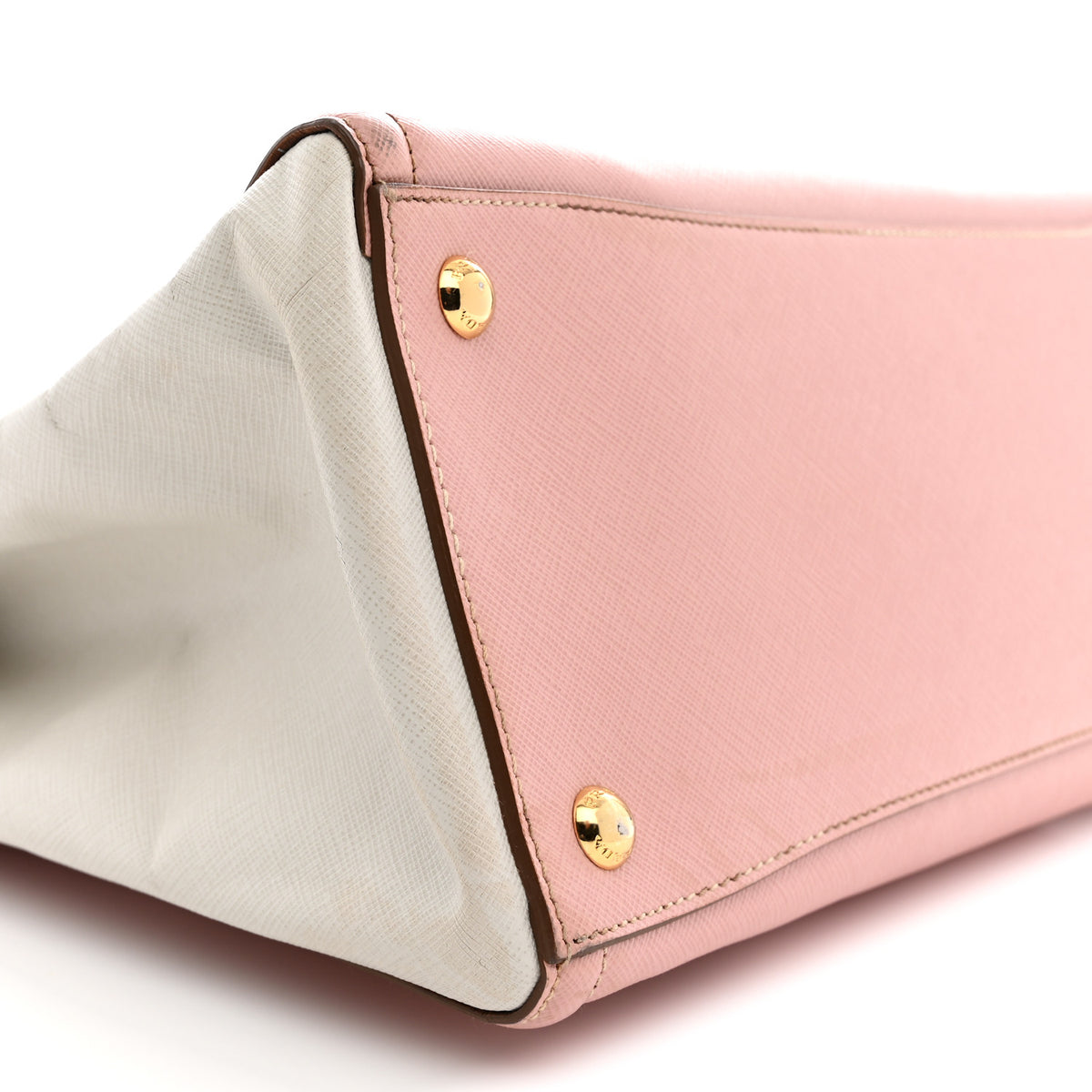 Saffiano Lux Medium Bi-Color Tote Orchidea Talco