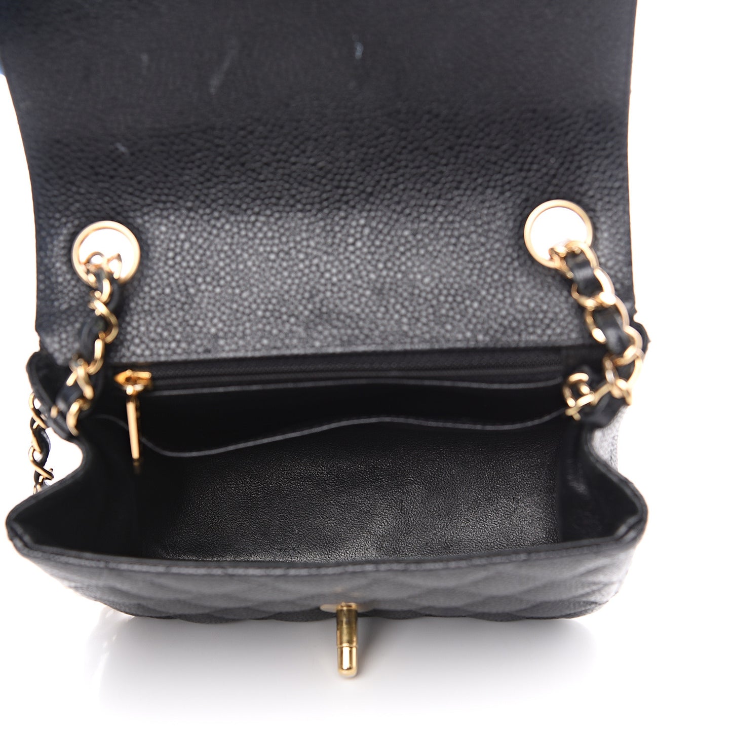 Caviar Quilted Mini Square Flap Black