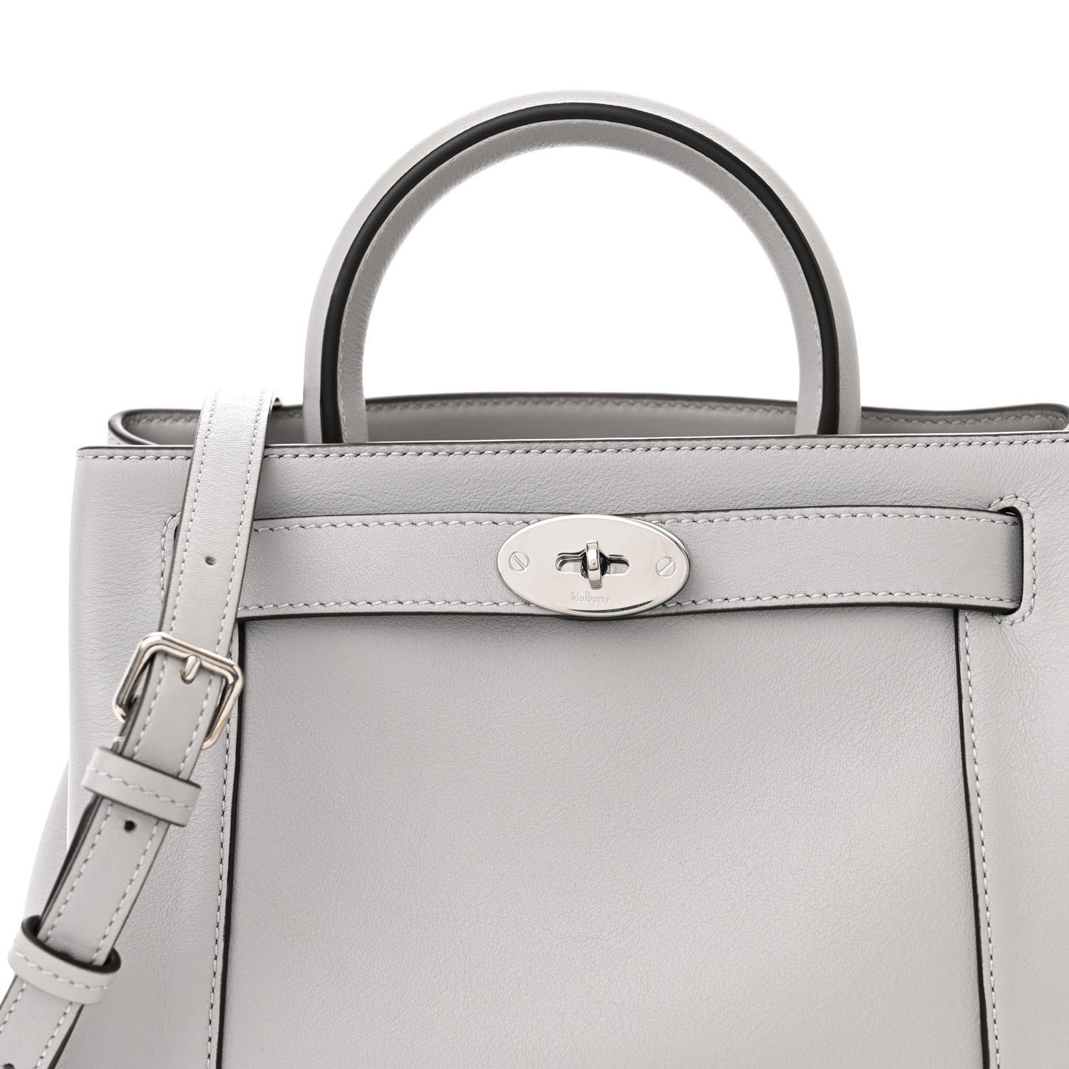Mulberry Silky Calfskin Medium Islington Pale Grey 7 of 9