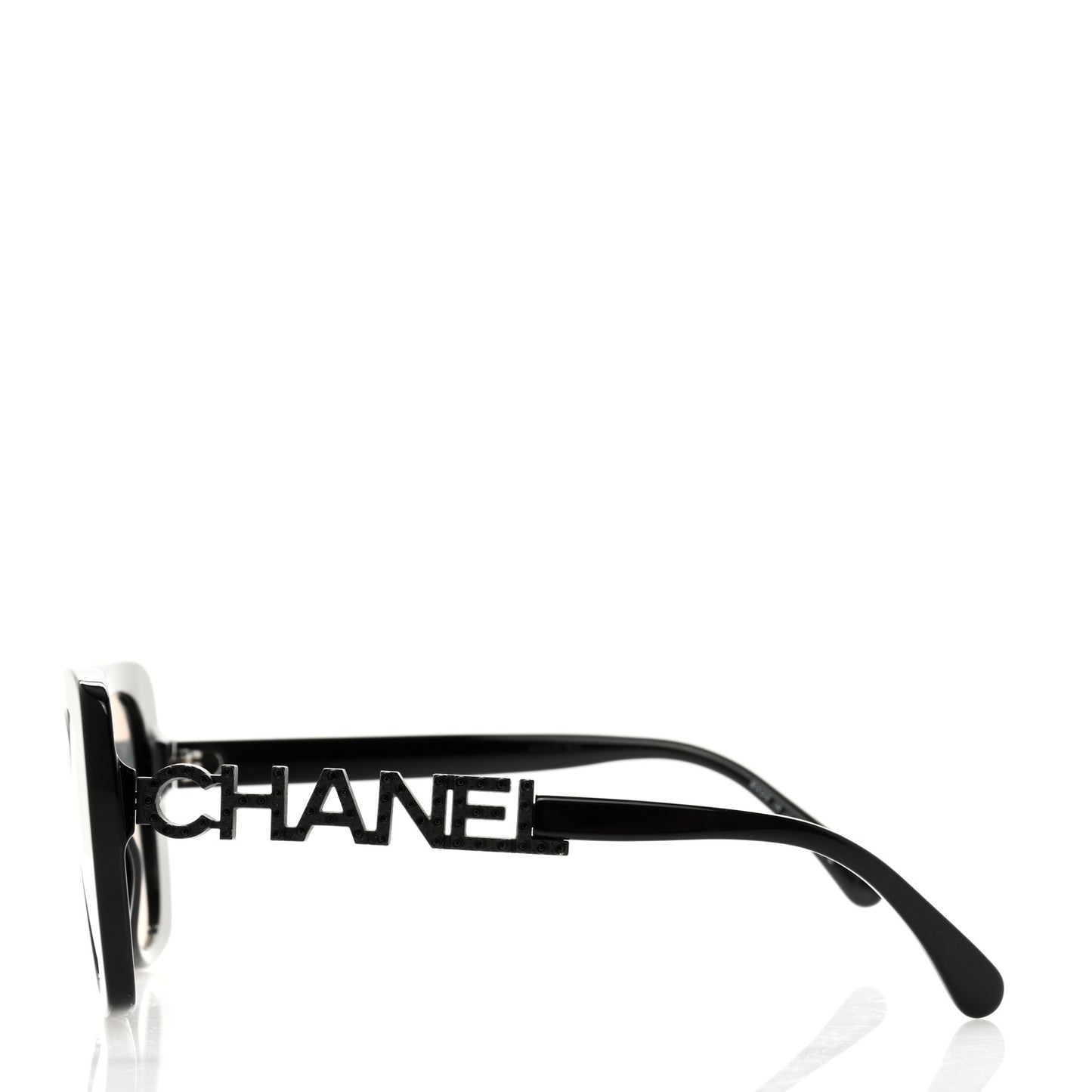 Acetate Strass Polarized Square Sunglasses 5422-B Black