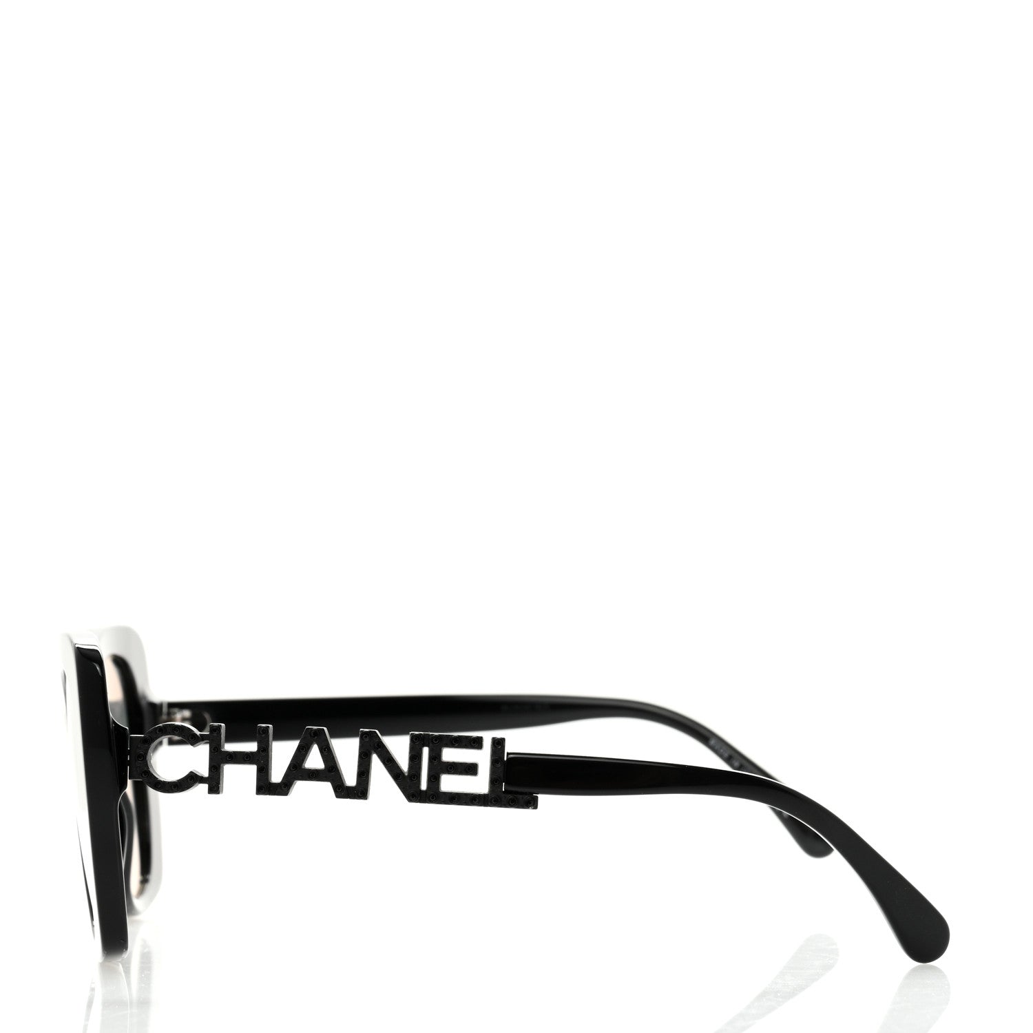 Chanel Acetate Strass Polarized Square Sunglasses 5422-B Black 3 of 8