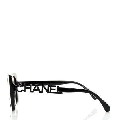 Chanel Acetate Strass Polarized Square Sunglasses 5422-B Black 3 of 8