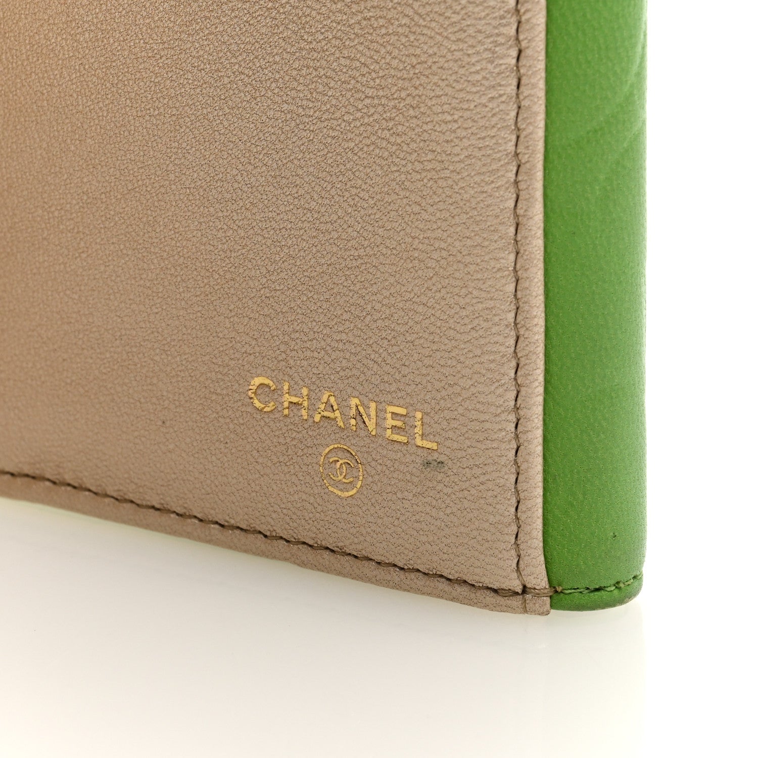 Chanel Lambskin Embossed Camellia Large Gusset Flap Wallet Green 6 of 7
