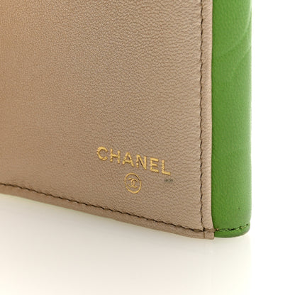 Chanel Lambskin Embossed Camellia Large Gusset Flap Wallet Green 6 of 7
