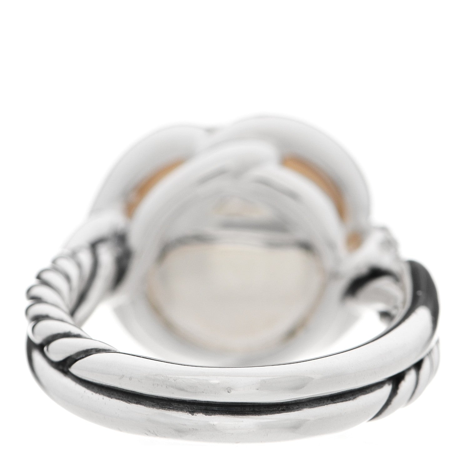 David Yurman Sterling Silver Diamond Pearl 11.5mm Ring 52 6 3 of 4