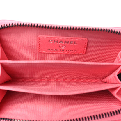 Chanel Lambskin Quilted Zip Around Coin Purse Pink 5 of 8