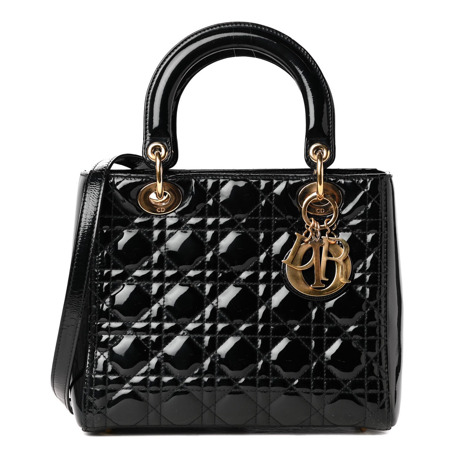 Christian Dior Patent Cannage Medium Lady Dior Black 1 of 6