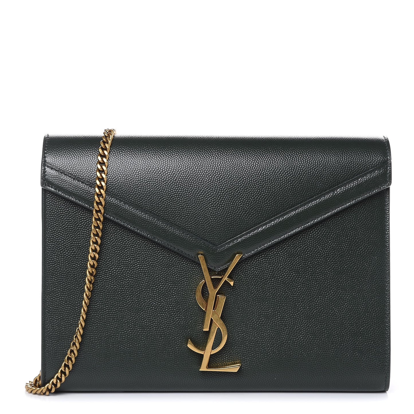 Grain De Poudre Monogram Cassandra Chain Wallet Vert Fonce