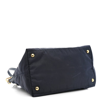 Prada Tessuto Nylon Saffiano Shopping Tote Navy 4 of 17