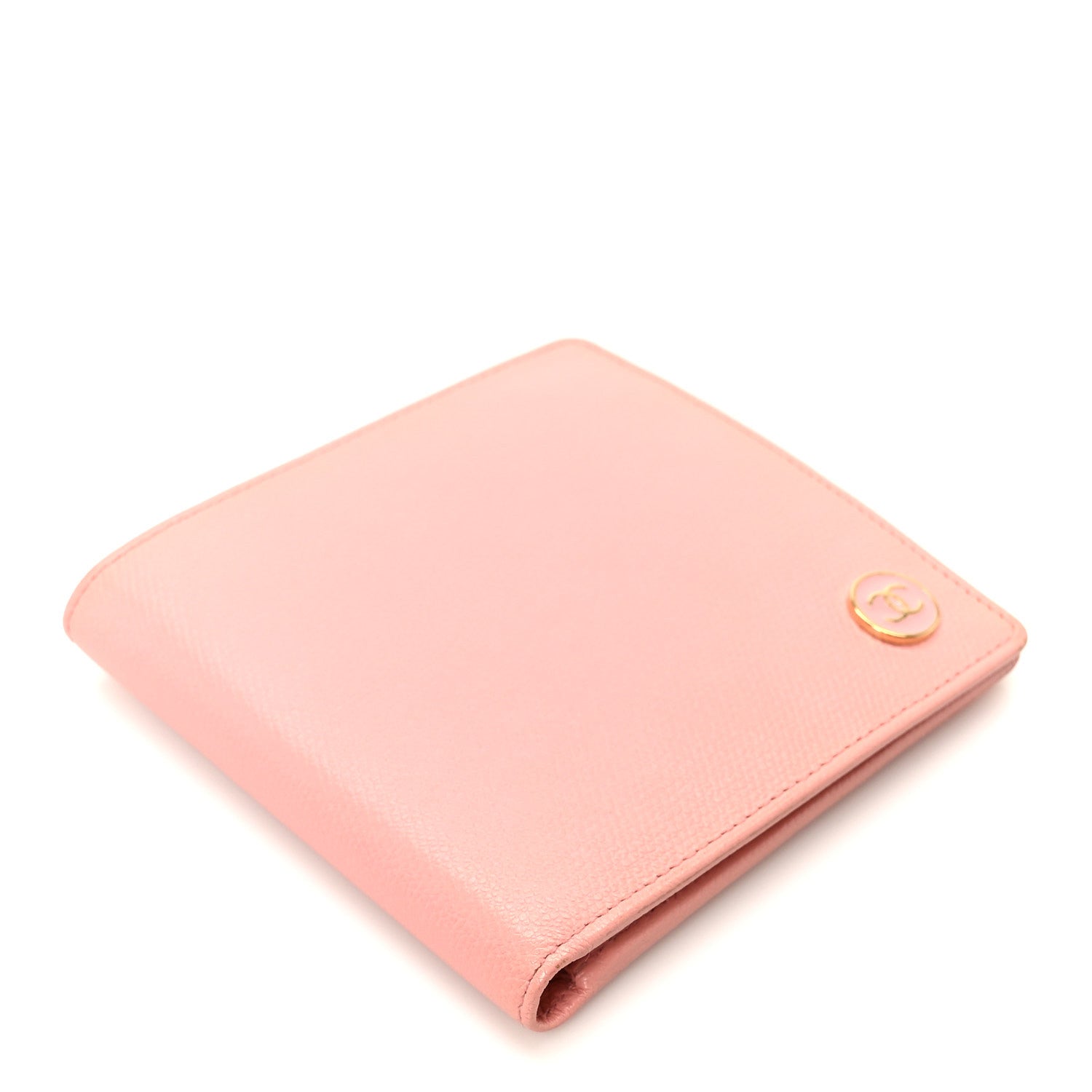 Chanel Caviar CC Button Bi-Fold Wallet Pink 4 of 10