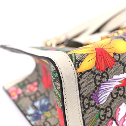 Gucci GG Supreme Monogram Flora Textured Calfskin Small Padlock Tote Beige Ebony Multicolor Mystic White 8 of 15