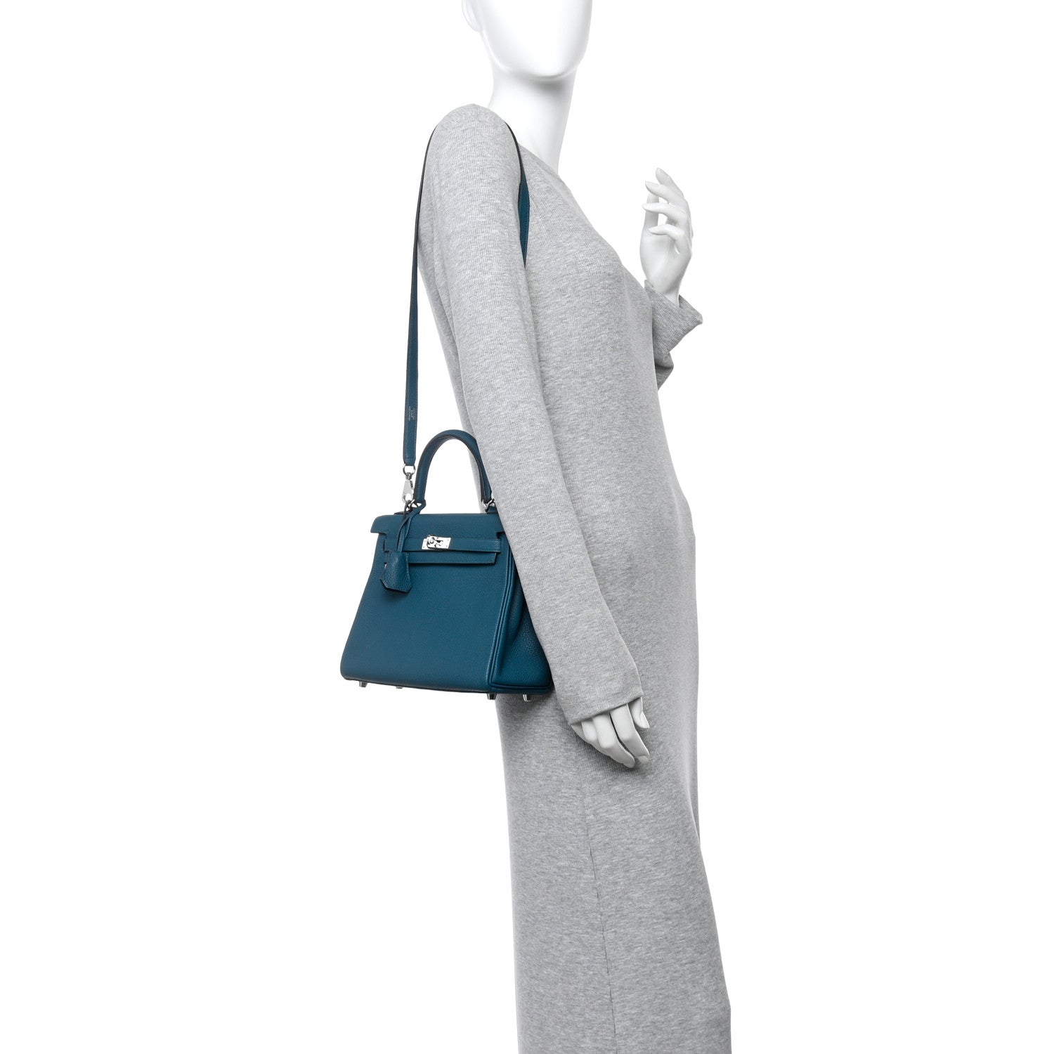 Hermes Togo Kelly Retourne 25 Vert Bosphore 3 of 21