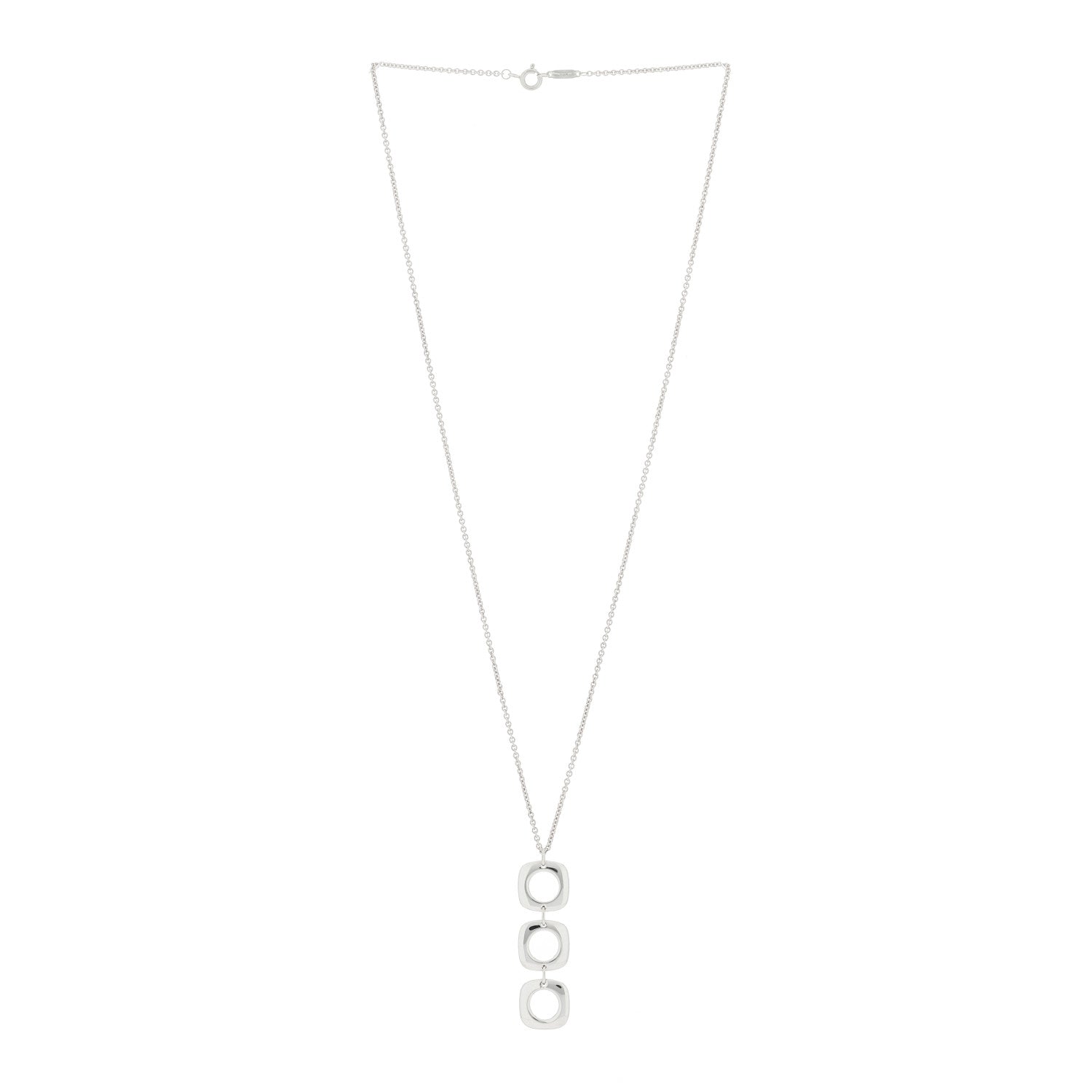 Tiffany Sterling Silver Cushion Square Link Pendant Necklace 2 of 5