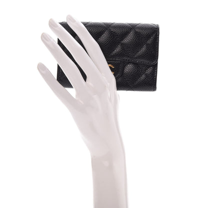 Chanel Caviar Quilted Flap Card Holder Black 2 of 9