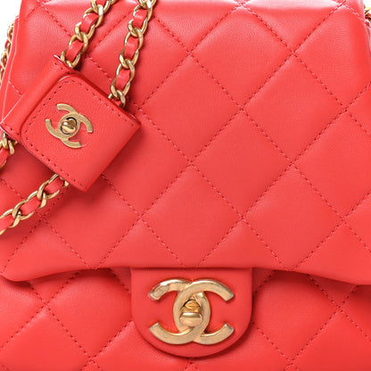 Chanel Lambskin Quilted Side-Packs Red 9 of 14