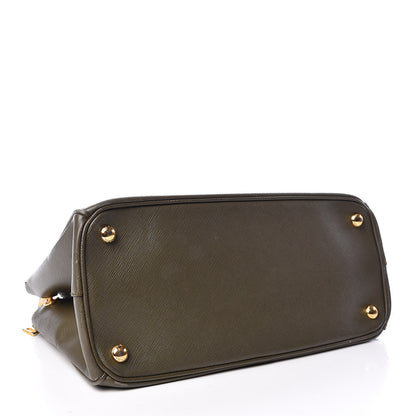 Prada Saffiano Small Galleria Double Zip Tote Militare 4 of 16