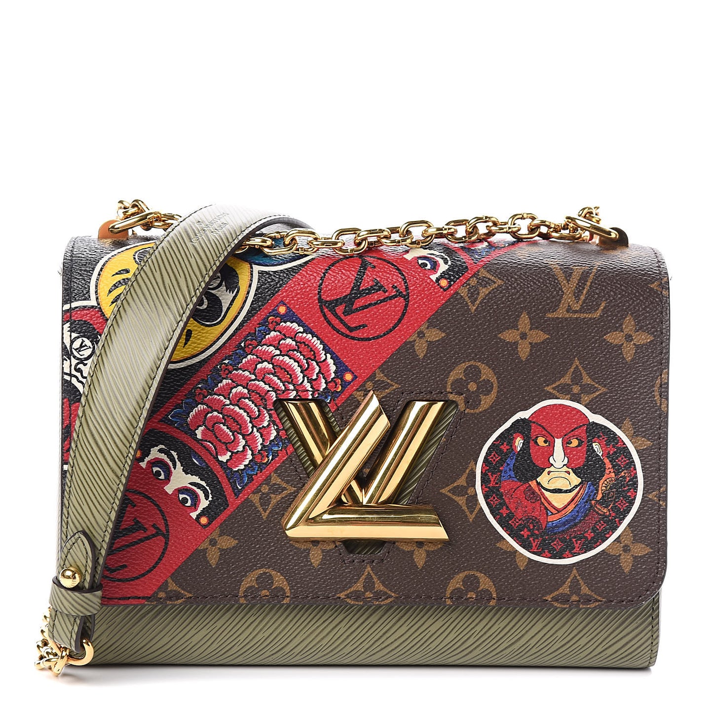 Epi Monogram Kabuki Twist Shoulder Bag MM Green