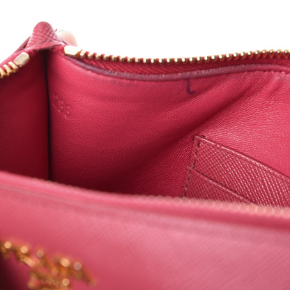 Prada Saffiano Flat Zip Wristlet Peonia 13 of 13