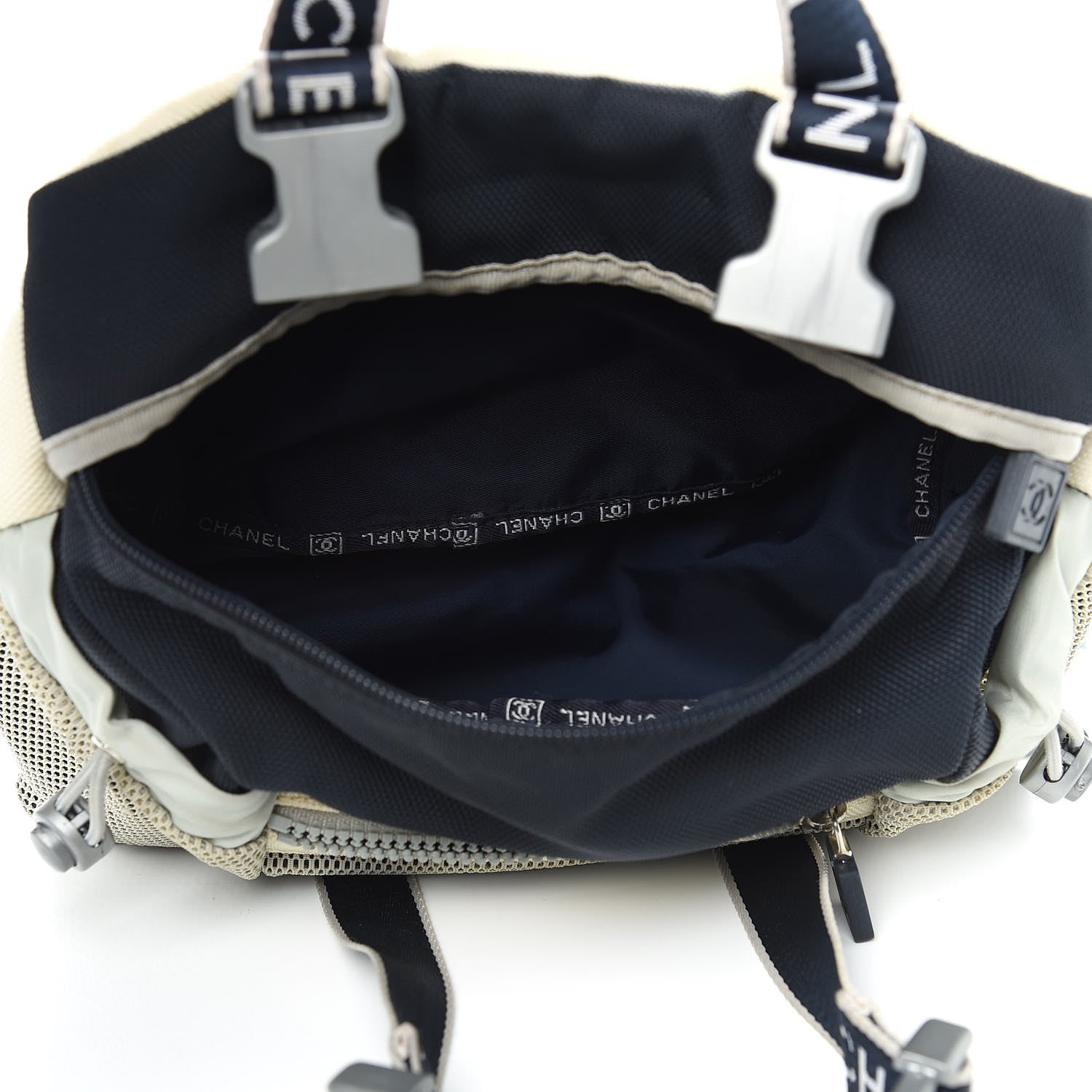 Chanel Nylon Mesh Sport Belt Bag Navy White 5 of 12