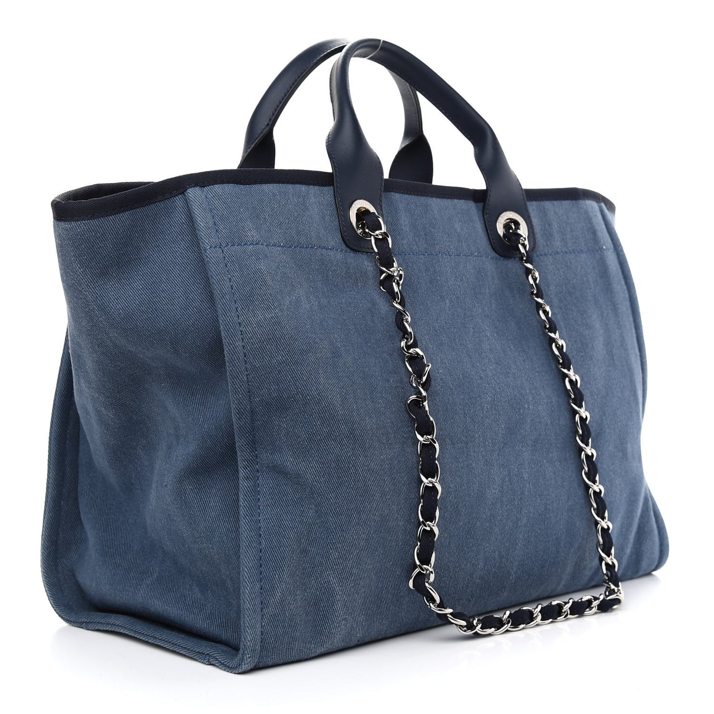 Canvas Sequin Medium Deauville Tote Navy