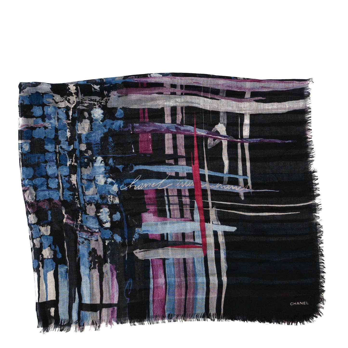 Cashmere Silk Stole Multicolor Black