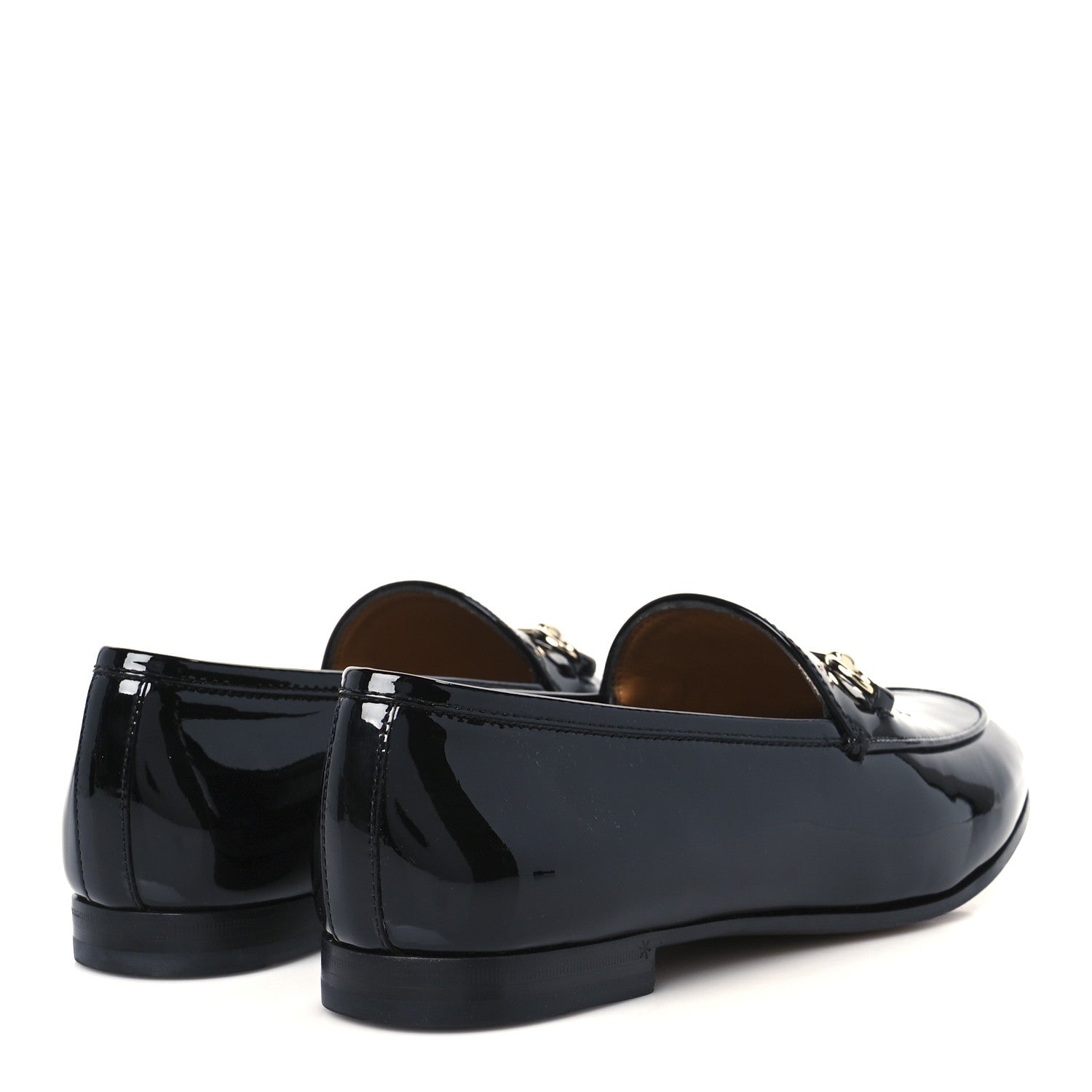 Gucci Patent Womens Jordaan Loafers 39.5 Black 5 of 12