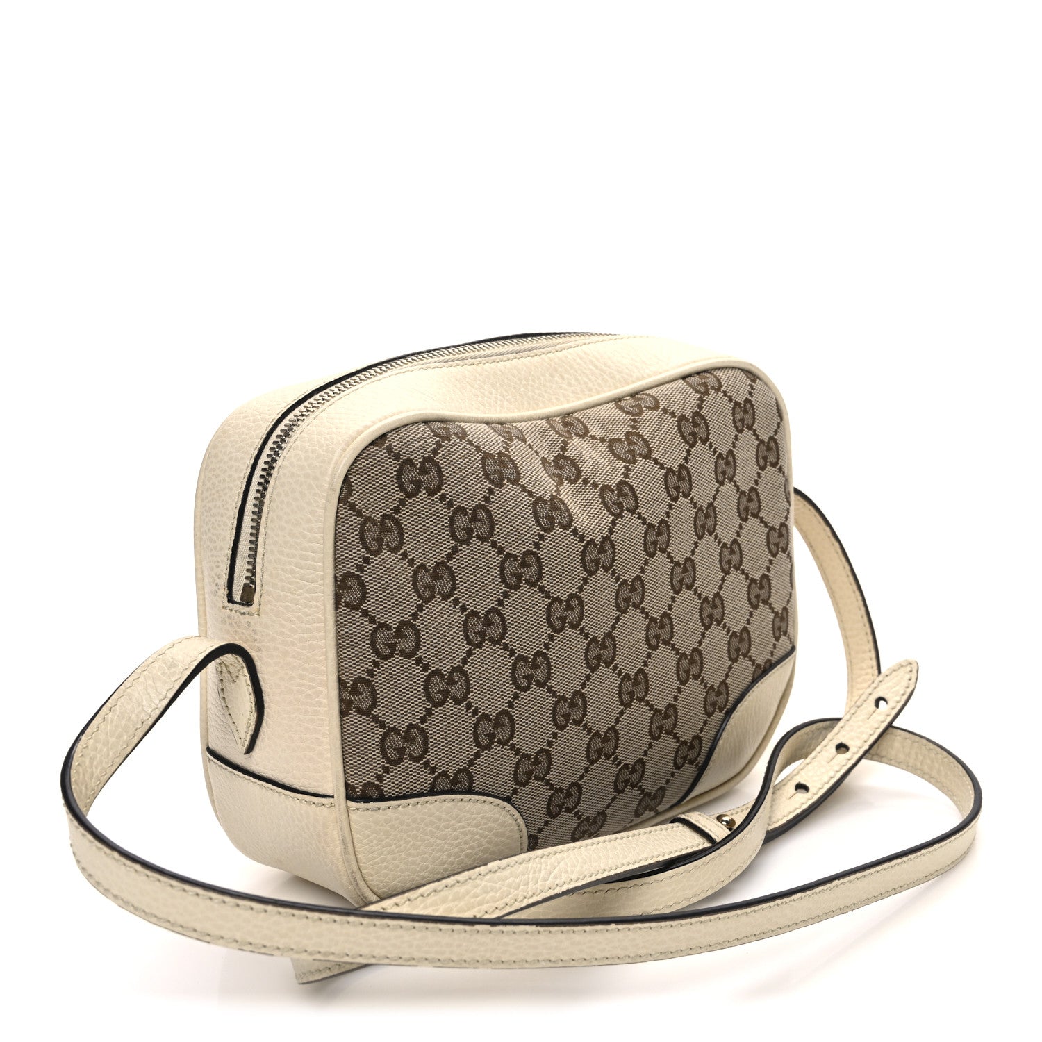 Gucci Monogram Dollar Calfskin Mini Bree Messenger Bag Beige Ebony Avoire 3 of 12