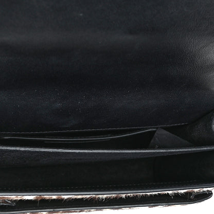 Saint Laurent Calf Hair Leopard Print Monogram Small Sunset Chain Wallet Natural Black 8 of 8