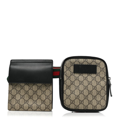 Gucci GG Supreme Monogram Web Belt Bag Black 1 of 11