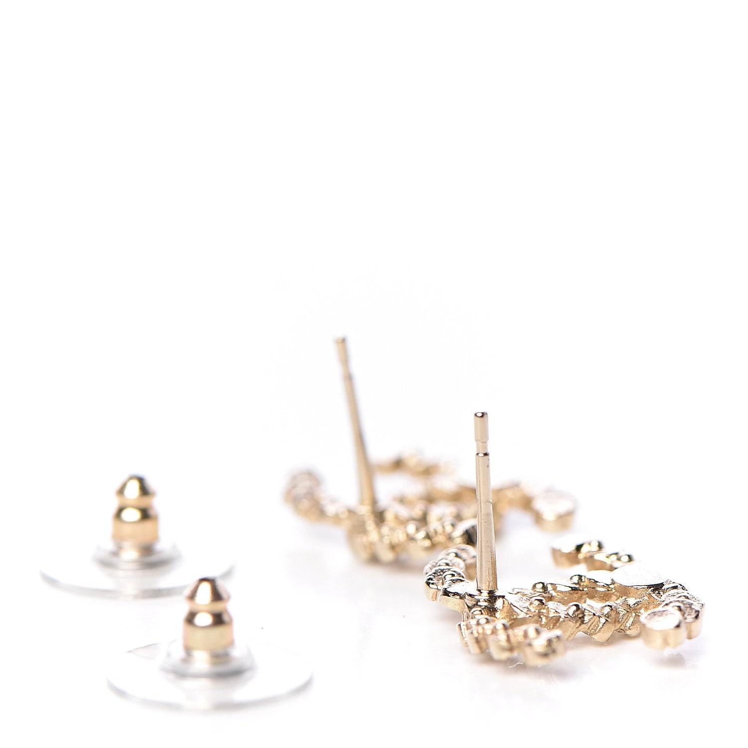 Chanel Crystal CC Earrings Gold 3 of 5