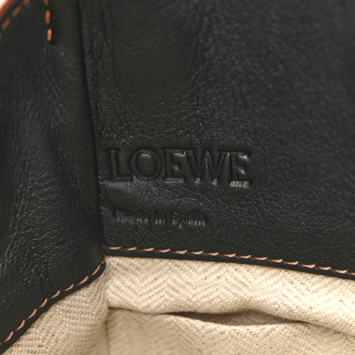 Loewe Calfskin Canvas Mini Hammock Shoulder Bag Mink Black 6 of 10