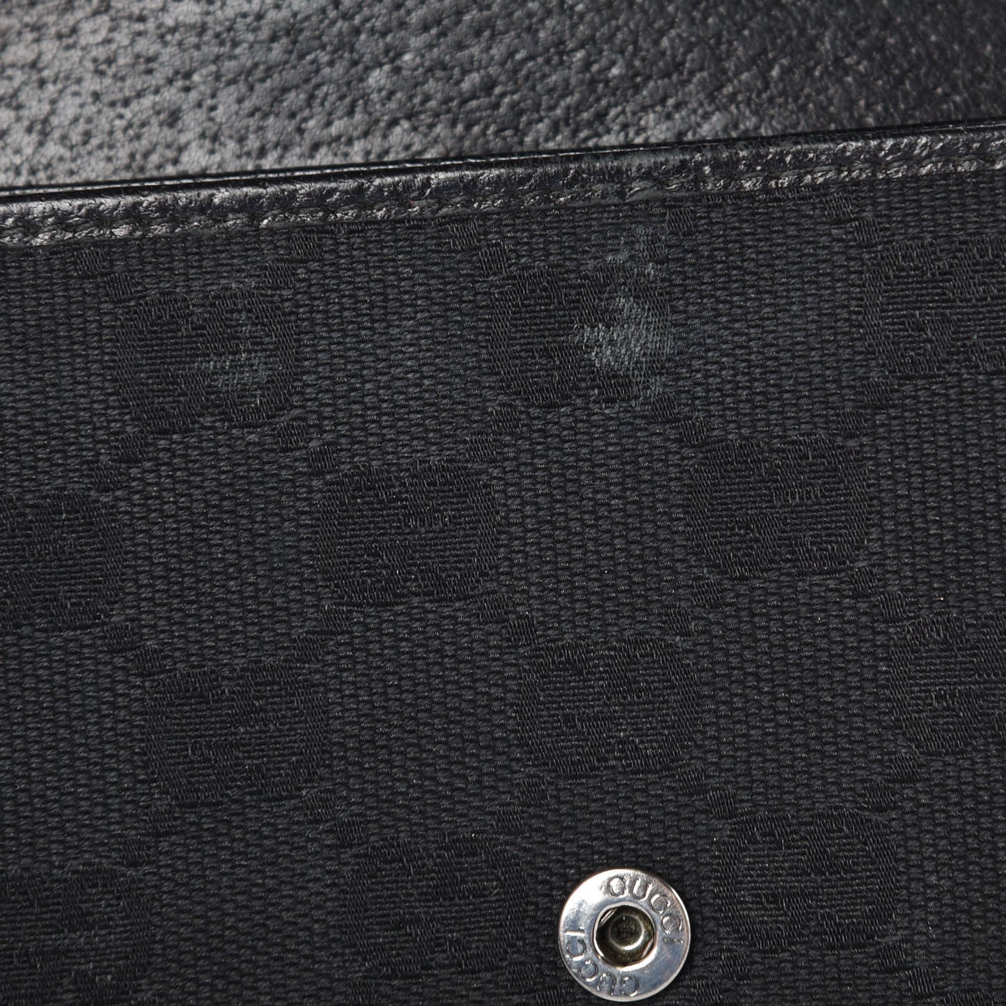 Monogram Metal Bar Chain Wallet Black