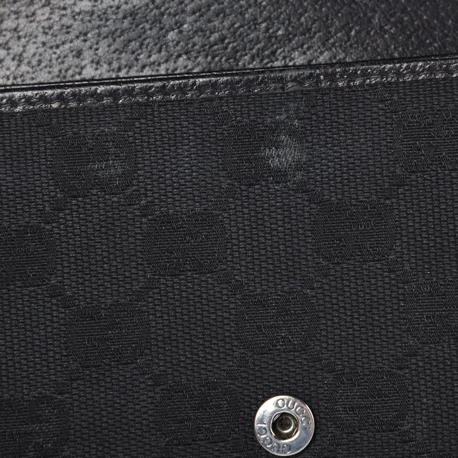 Gucci Monogram Metal Bar Chain Wallet Black 8 of 14