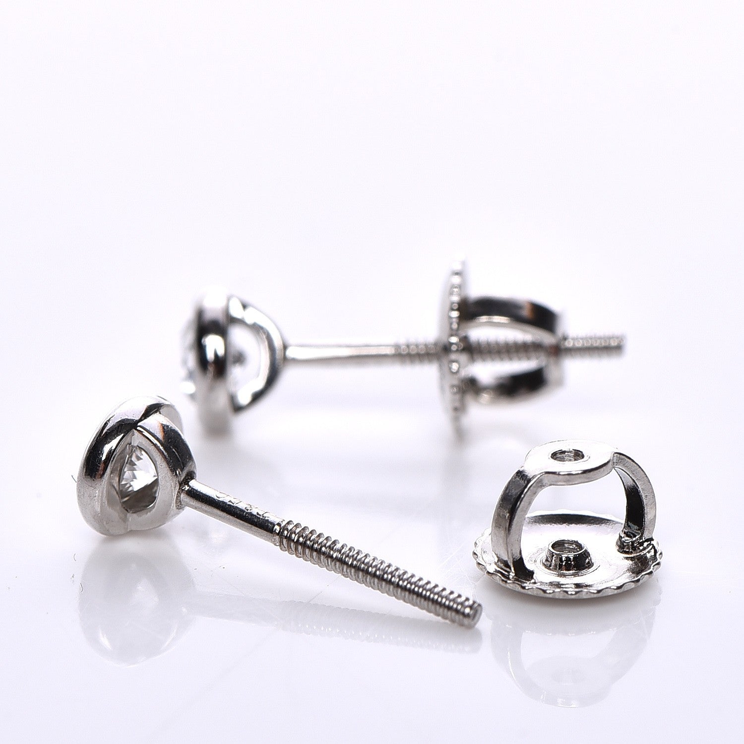 Tiffany Platinum Diamond .34ctw Elsa Peretti Diamonds By The Yard Earrings 4 of 11