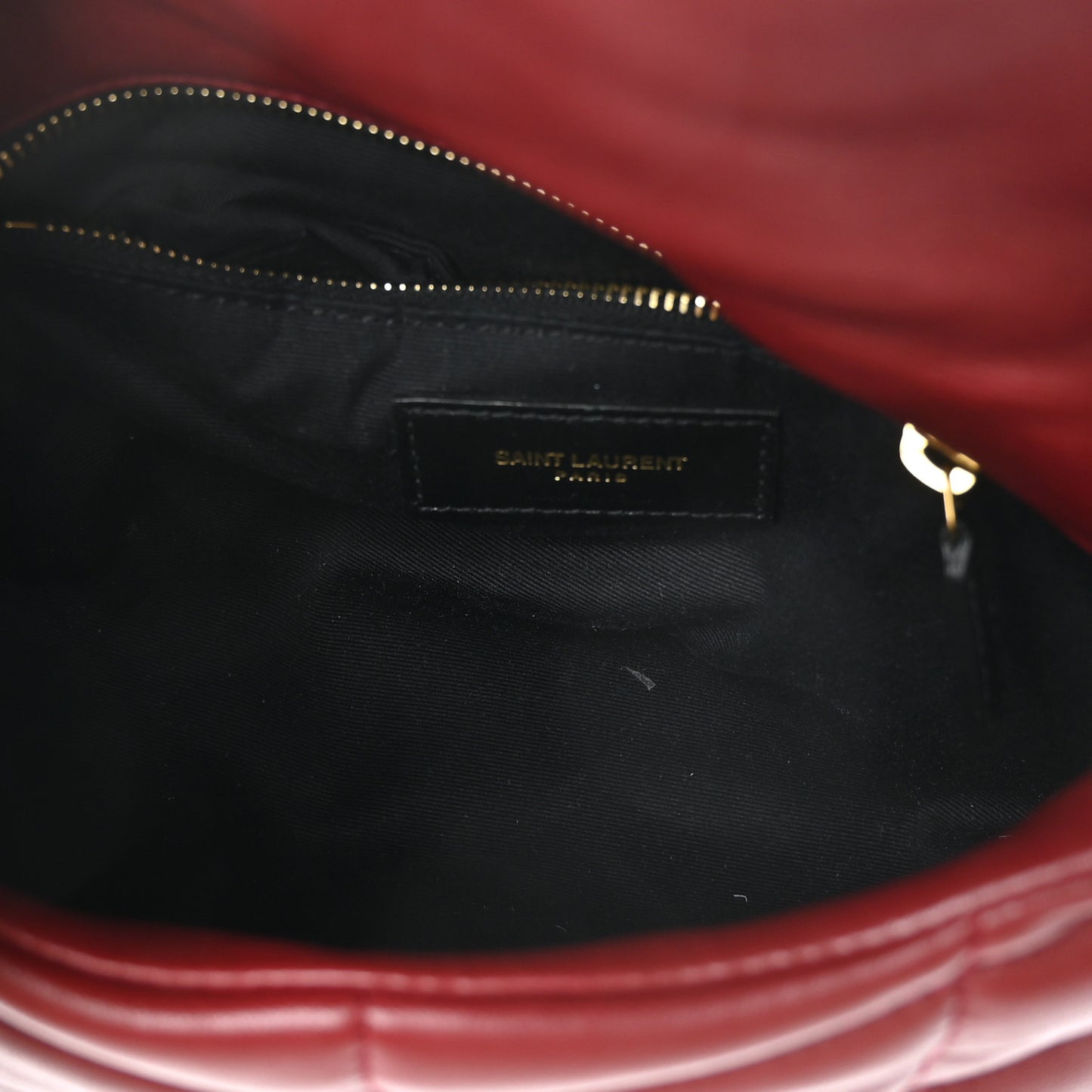 Lambskin Quilted Toy Loulou Puffer Monogram Chain Satchel Red