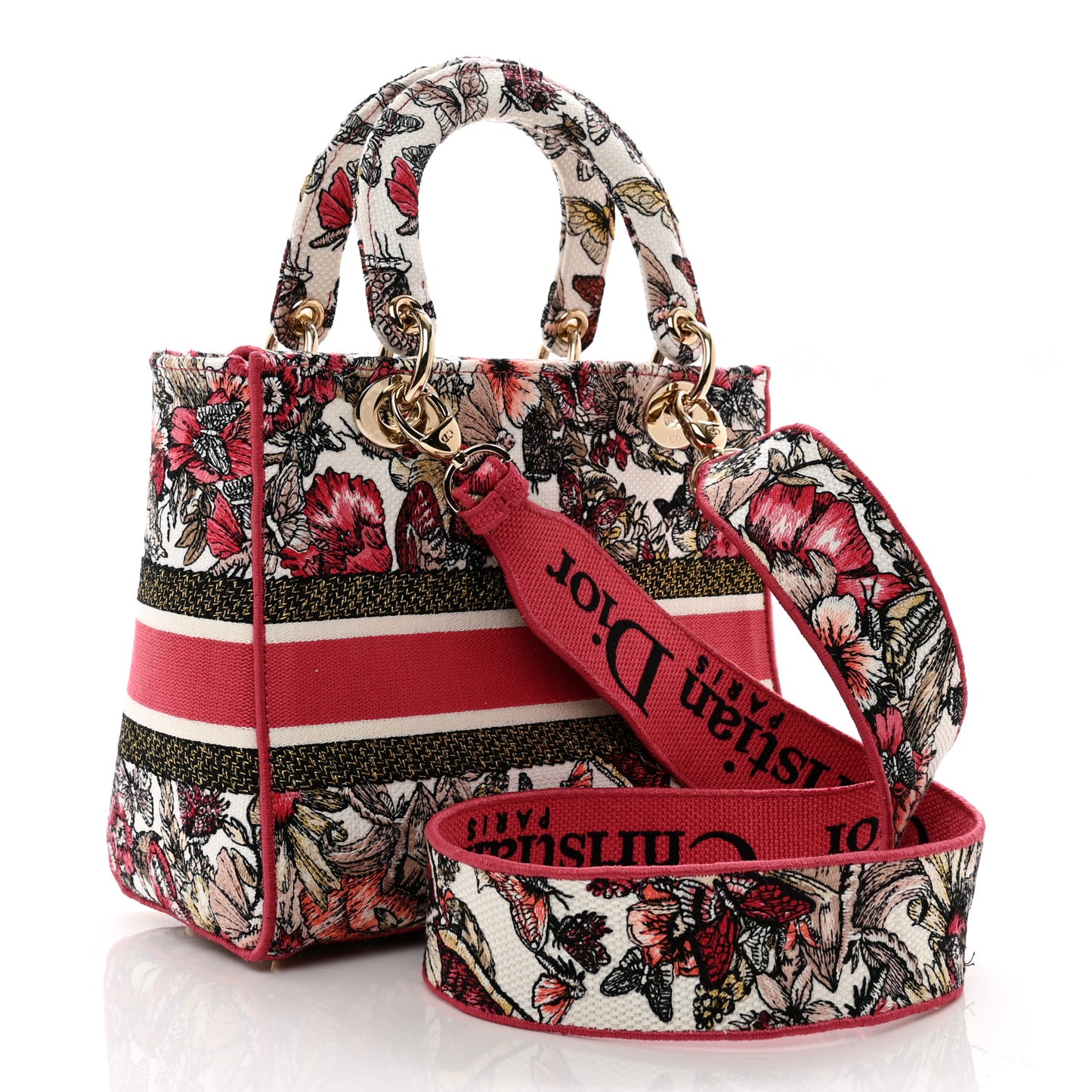 Canvas Embroidered Butterfly Print Medium Lady D-Lite Multicolor