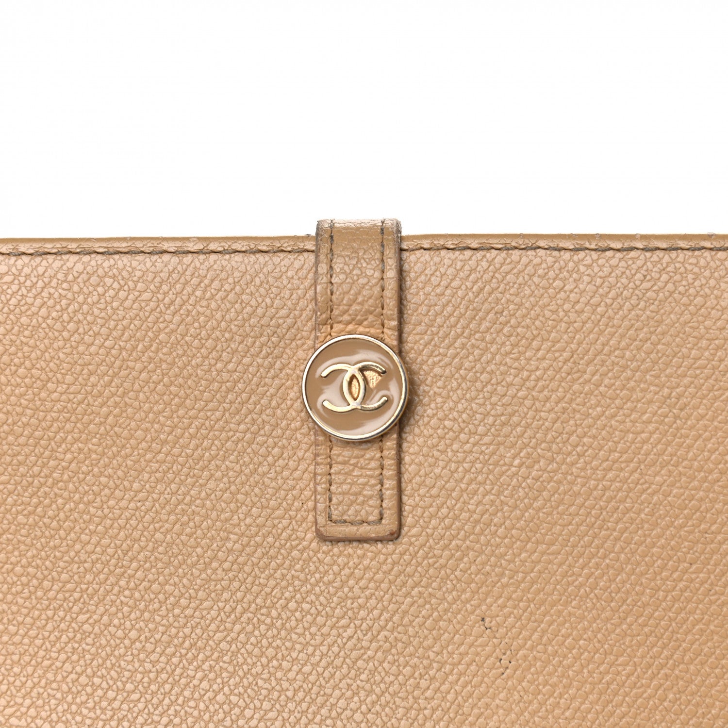 Chanel Grained Calfskin CC Button Long Wallet Beige 14 of 14