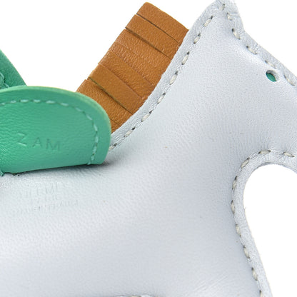 Hermes Milo Lambskin Grigri Rodeo Horse Bag Charm PM Bleu Brume Sesame Menthe 3 of 4
