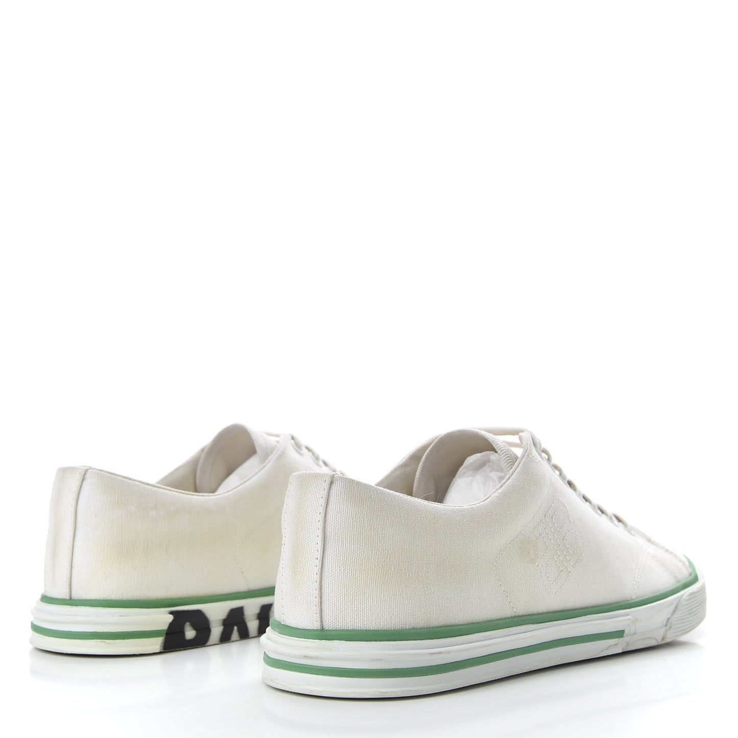 Cotton Canvas Distressed Match Trainers Sneakers 40 White