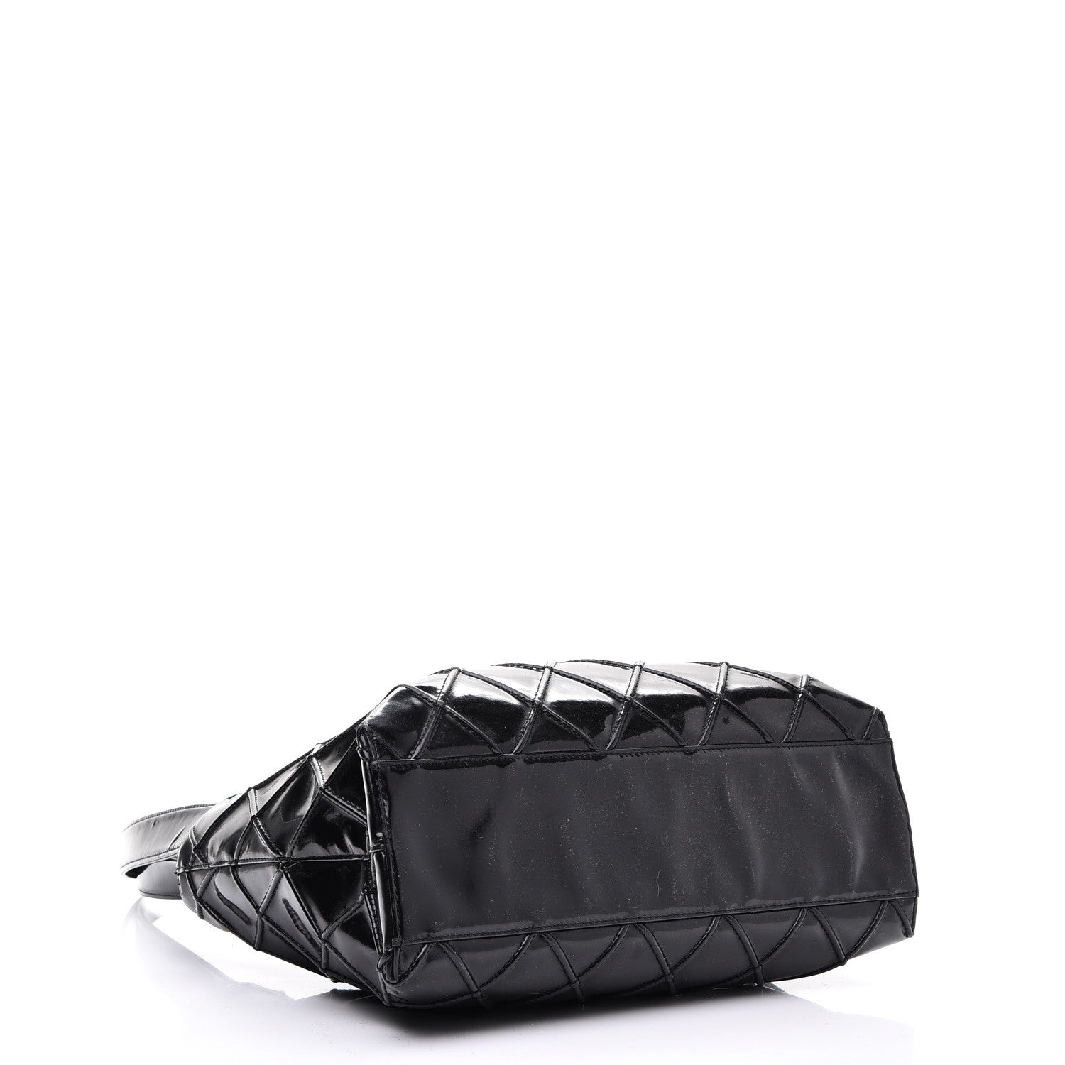 Chanel Patent Diamond Stitched Shoulder Bag Black 4 of 11