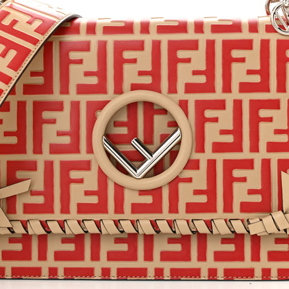 Fendi Vitello Century F is Fendi Whipstitch Threads FF Embossed Kan I Shoulder Bag Amido Fiamma 8 of 10