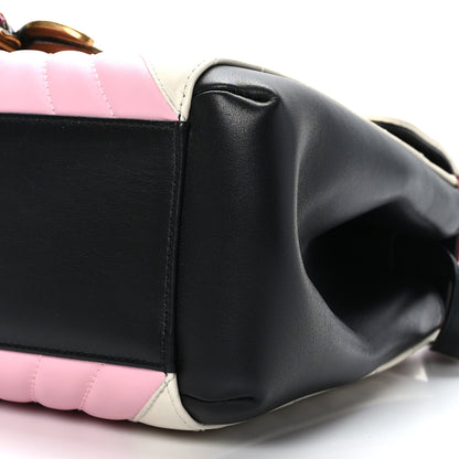 Gucci Calfskin Bamboo Trapuntata Queen Margaret Top Handle Bag Blue Agata Hibiscus Red Mystic White Sugar Pink 9 of 9