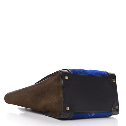 Celine Pony Hair Mini Tri-Color Luggage Royal Blue 4 of 22