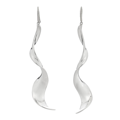 Tiffany Sterling Silver Frank Gehry Orchid Drop Earrings 1 of 4