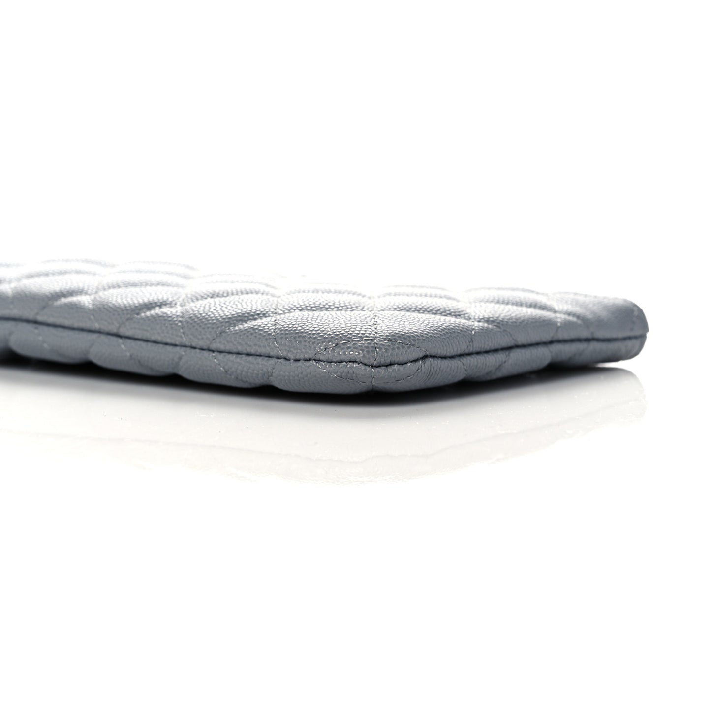 Caviar Quilted Cosmetic Case Grey